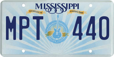 MS license plate MPT440