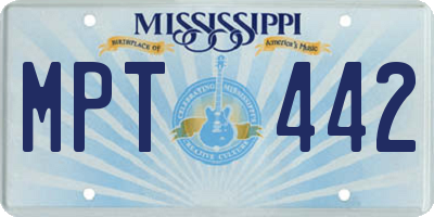 MS license plate MPT442