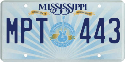 MS license plate MPT443
