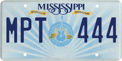 MS license plate MPT444