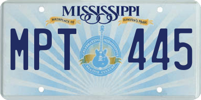 MS license plate MPT445