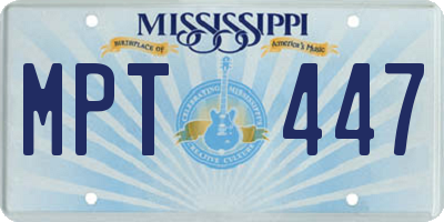 MS license plate MPT447