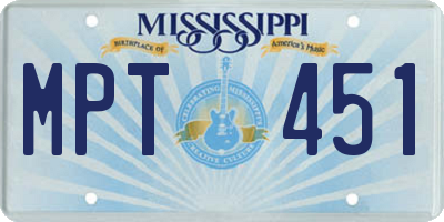 MS license plate MPT451