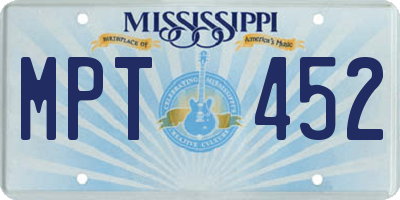 MS license plate MPT452