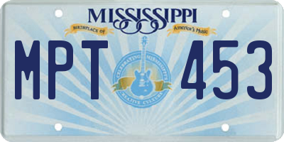 MS license plate MPT453