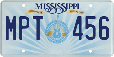 MS license plate MPT456