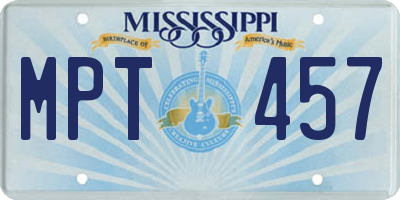 MS license plate MPT457