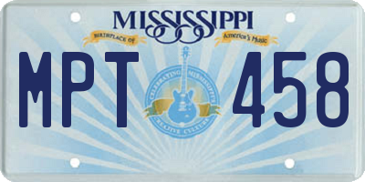 MS license plate MPT458