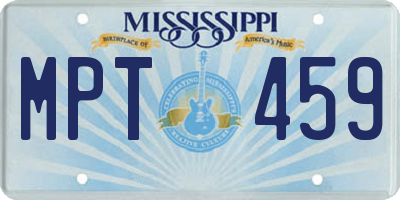 MS license plate MPT459