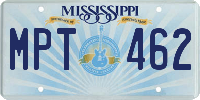 MS license plate MPT462