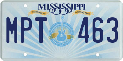 MS license plate MPT463