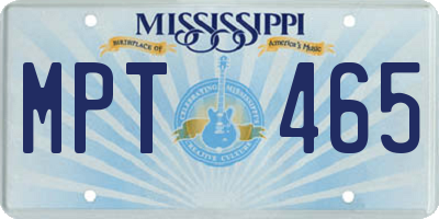 MS license plate MPT465