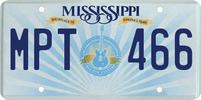 MS license plate MPT466