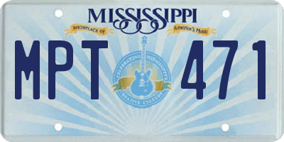 MS license plate MPT471