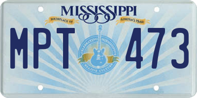 MS license plate MPT473