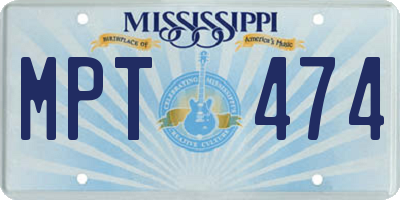 MS license plate MPT474
