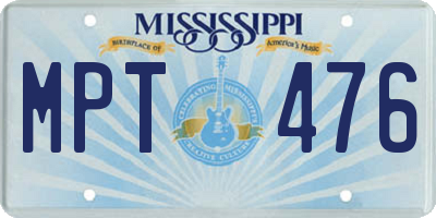 MS license plate MPT476