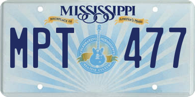 MS license plate MPT477
