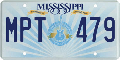 MS license plate MPT479
