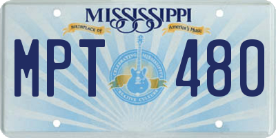 MS license plate MPT480