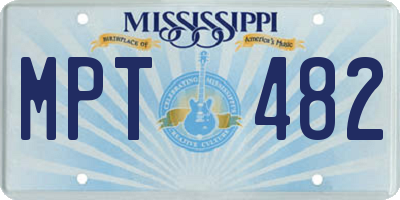 MS license plate MPT482