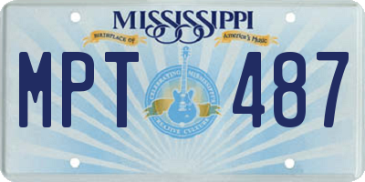 MS license plate MPT487