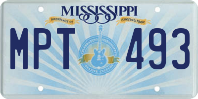 MS license plate MPT493