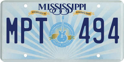 MS license plate MPT494
