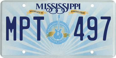 MS license plate MPT497