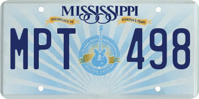 MS license plate MPT498