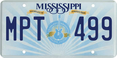 MS license plate MPT499