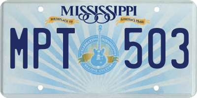 MS license plate MPT503