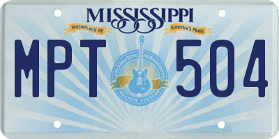 MS license plate MPT504