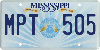 MS license plate MPT505