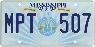 MS license plate MPT507