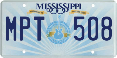 MS license plate MPT508