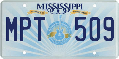 MS license plate MPT509