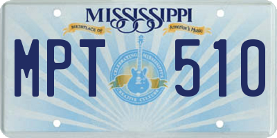 MS license plate MPT510