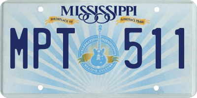 MS license plate MPT511