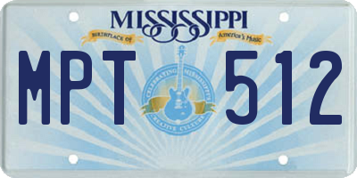 MS license plate MPT512
