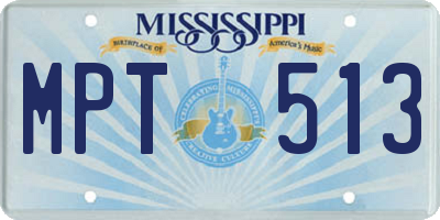 MS license plate MPT513