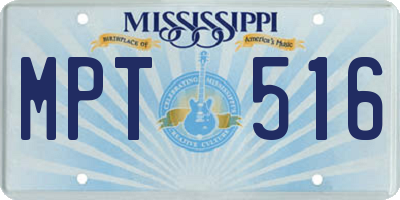 MS license plate MPT516