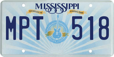 MS license plate MPT518