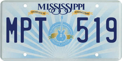MS license plate MPT519