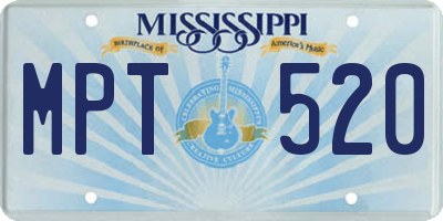 MS license plate MPT520