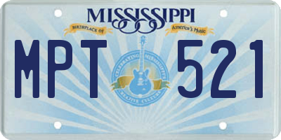 MS license plate MPT521