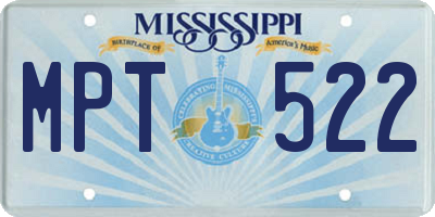 MS license plate MPT522