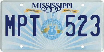 MS license plate MPT523