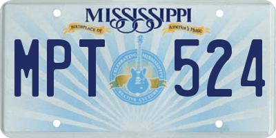 MS license plate MPT524