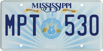 MS license plate MPT530